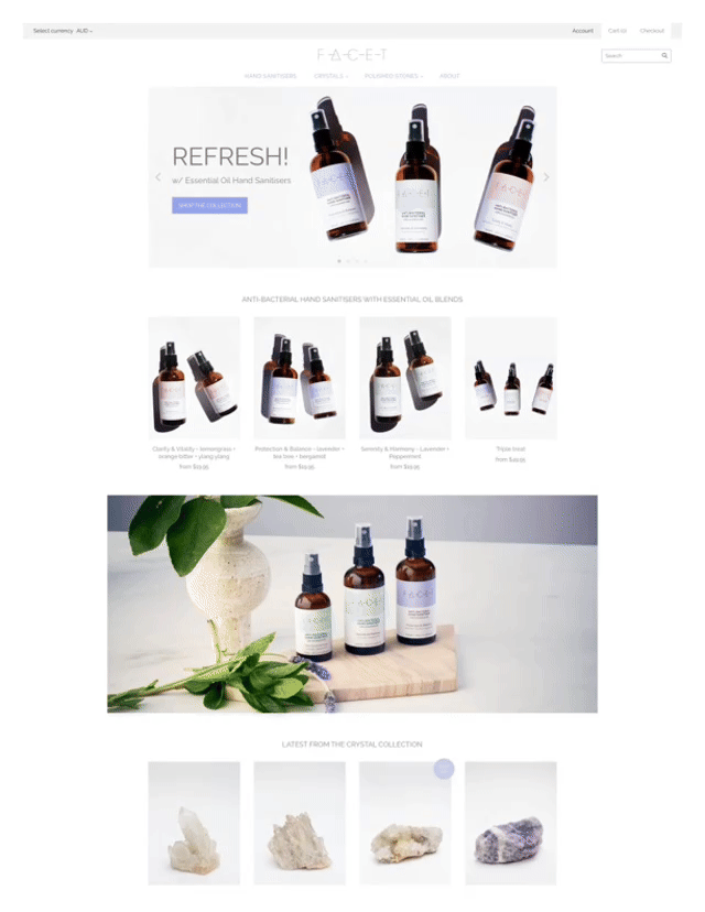 FACET Collections Shopify website FACET Collections Shopify website